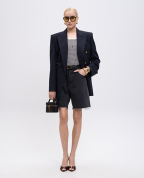 Saint Laurent Grey denim shorts with fringe 824078Y07YC