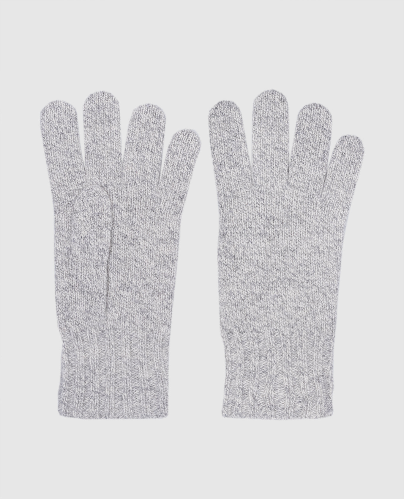 

Gray melange cashmere and wool gloves John Smedley, Grey