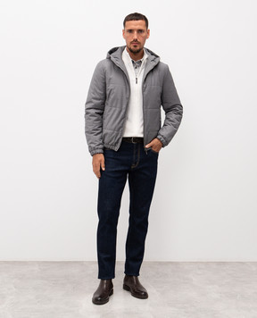 Peserico Gray checkered shirt R5605100222