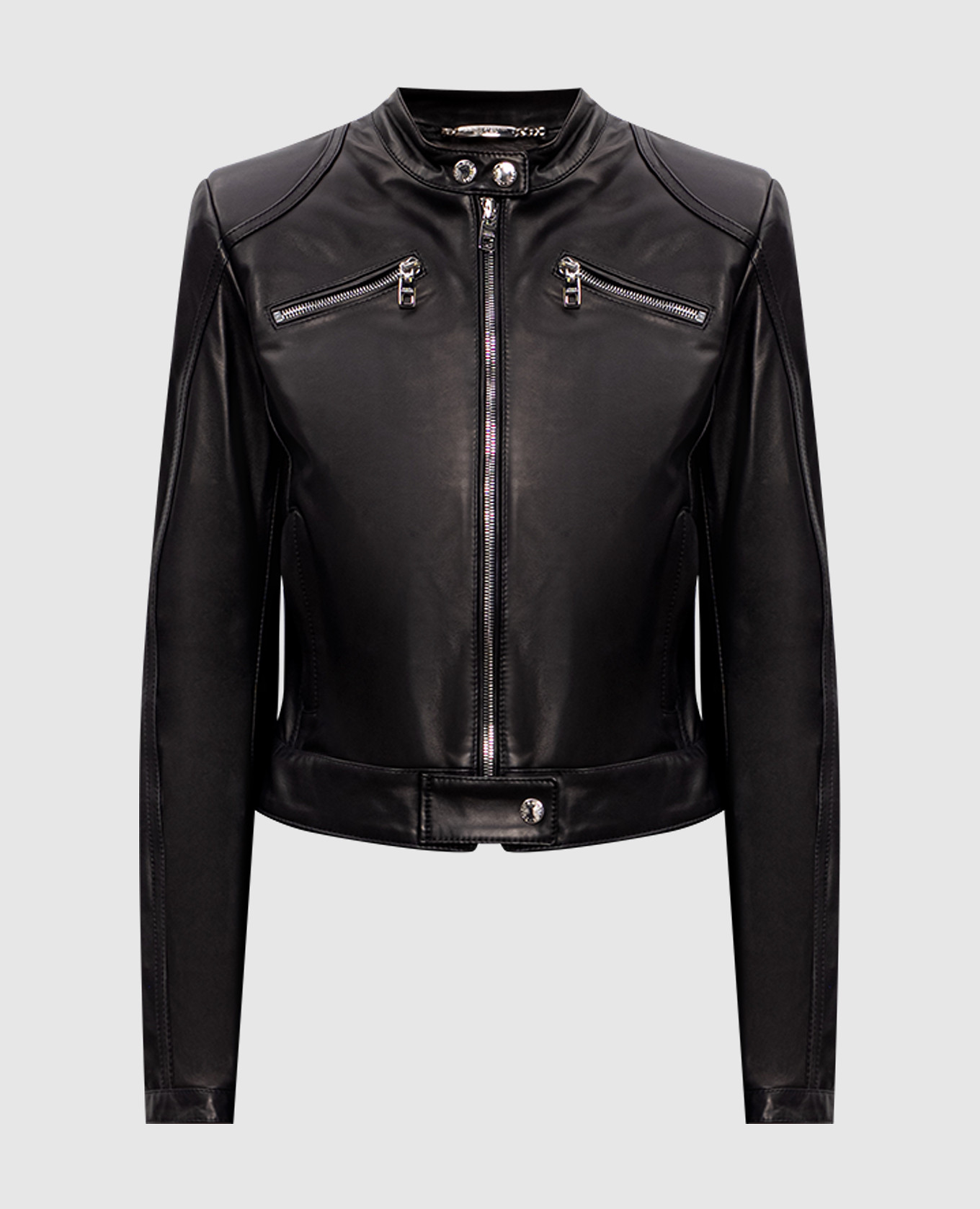 

Black leather jacket with logo Dolce&Gabbana