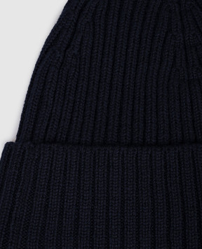 Cashmere&Whiskey Blue merino wool hat 201