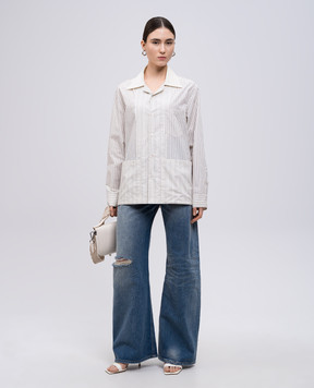 Maison Margiela Beige striped silk shirt S50DT0047MTN053