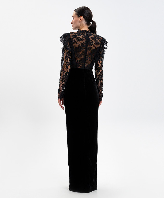 Alessandra Rich - Black velvet dress with lace FABX4120F2603 - shop with Croatia delivery at Symbol Alessandra Rich - Black velvet dress with lace FABX4120F2603 - shop with Croatia delivery at Symbol