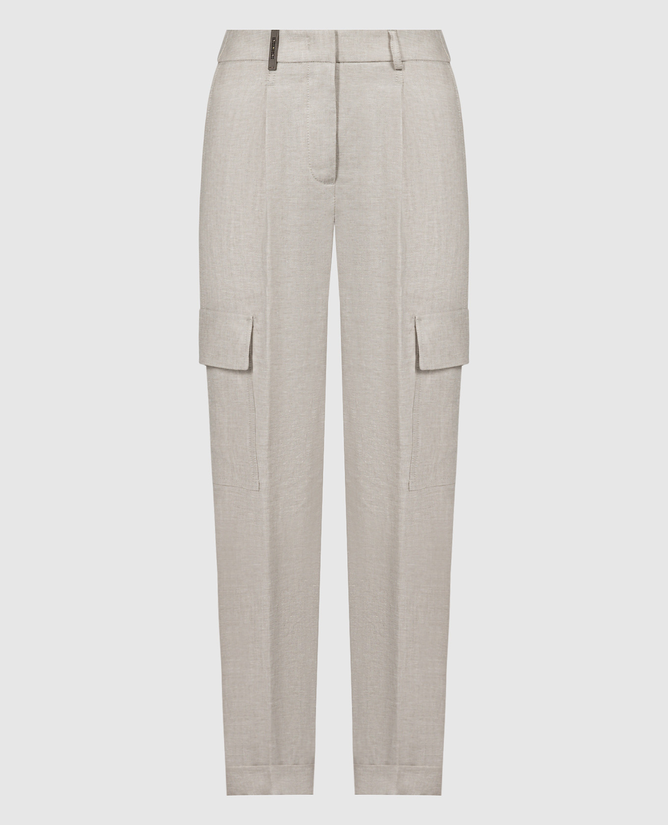 Gray linen cargo pants Peserico