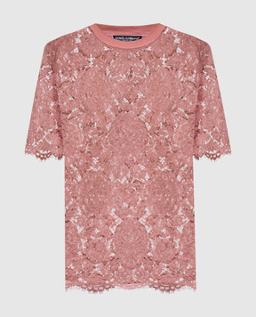 Dolce&Gabbana Pink lace top F8V21THLM7L