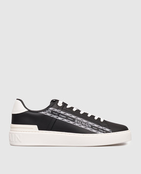 Balmain B-Court black leather sneakers with logo print FM1VI288LBFC