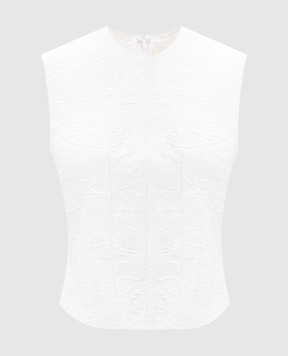 Marc Le Bihan White top in a woven pattern 26267