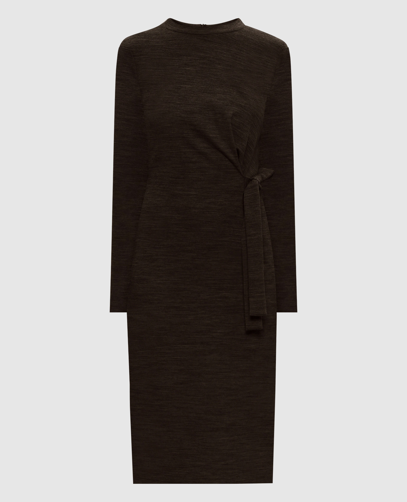 Brown midi dress with wool Peserico