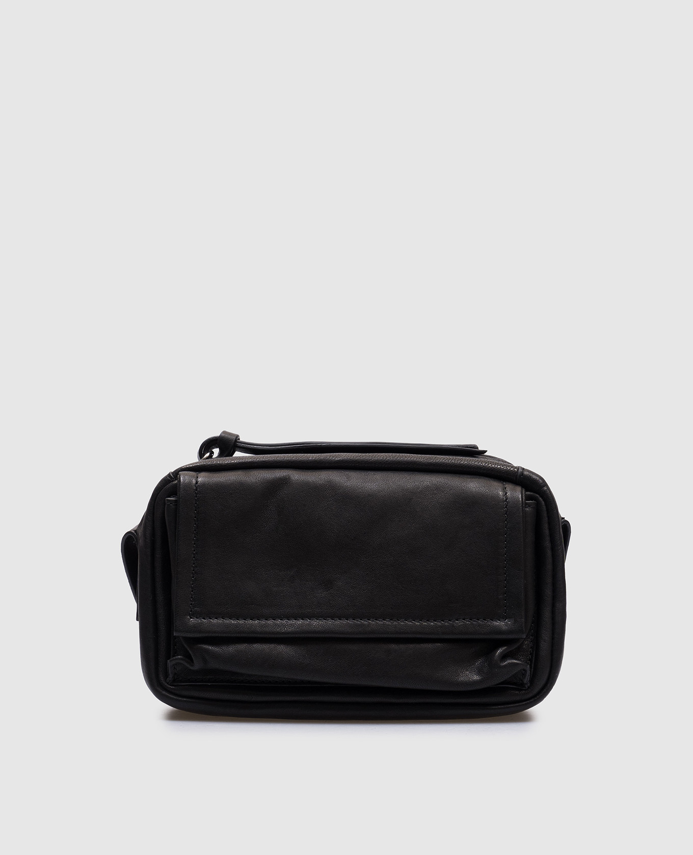 

Black leather bag with logo Ann Demeulemeester