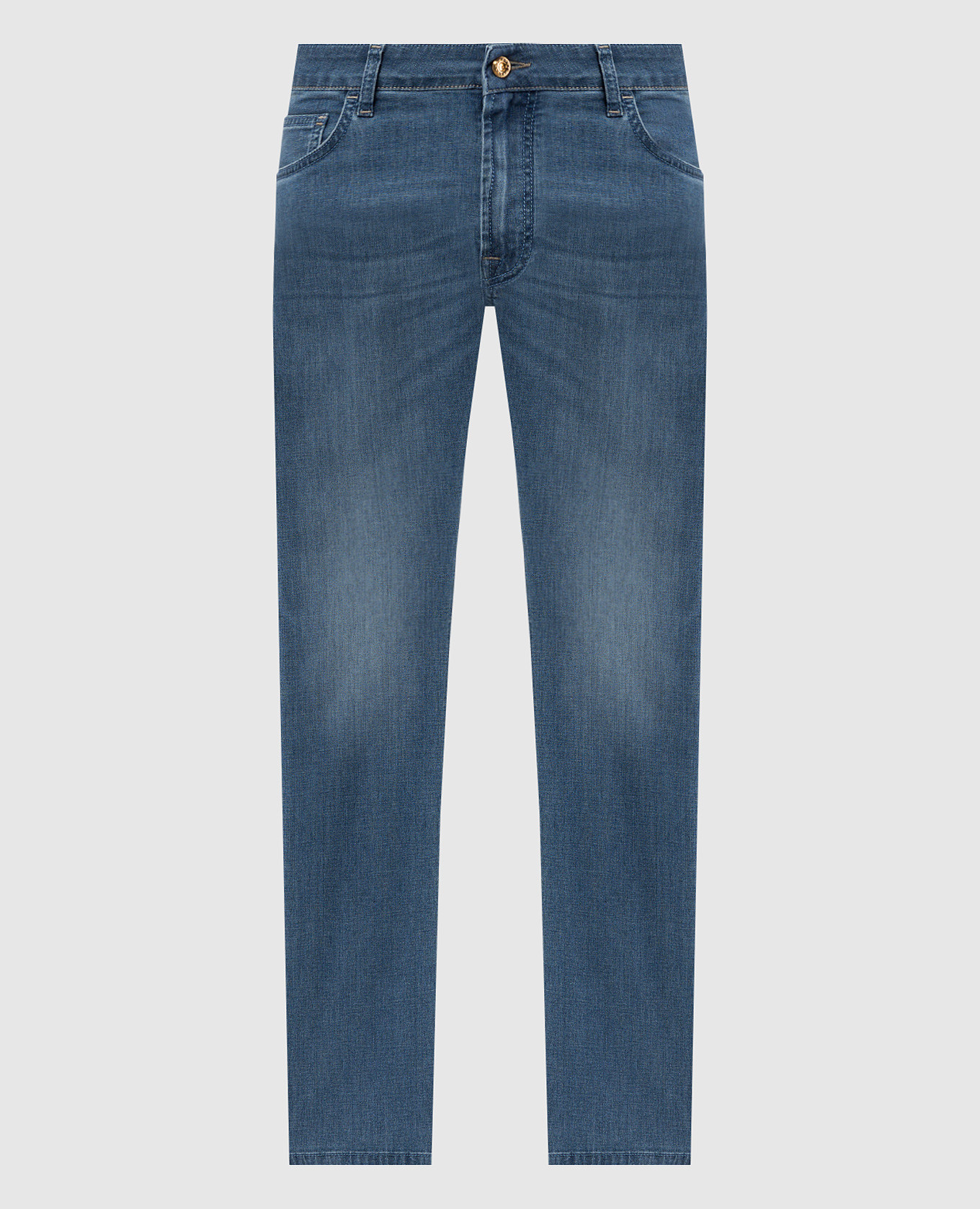 

Blue distressed jeans with logo Stefano Ricci, Light blue