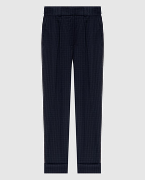 Peserico Blue checked wool pants A04816V05773