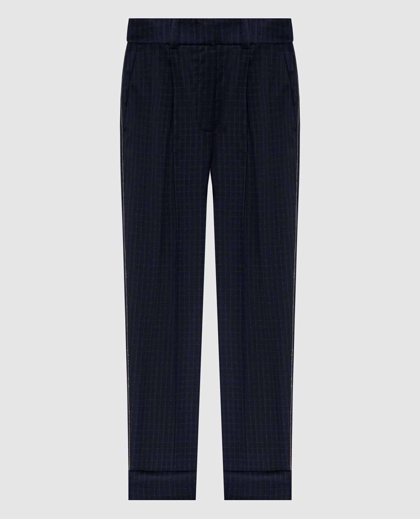 

Blue checked wool pants Peserico