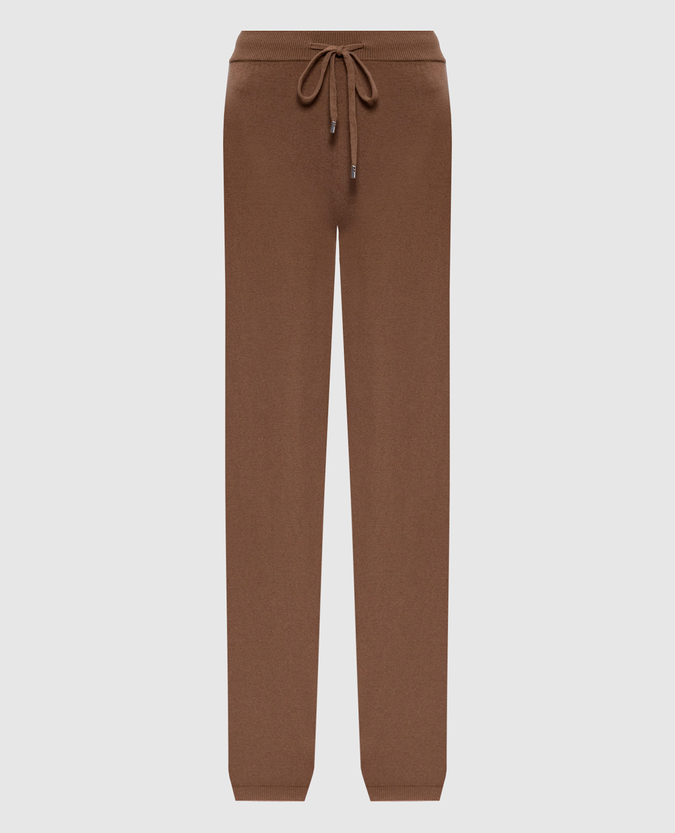 

Brown wool, silk and cashmere trousers with a monil chain Peserico