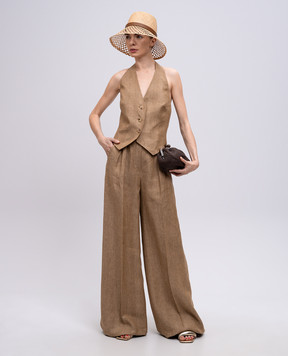 Max Mara Beige SAURO linen vest SAURO