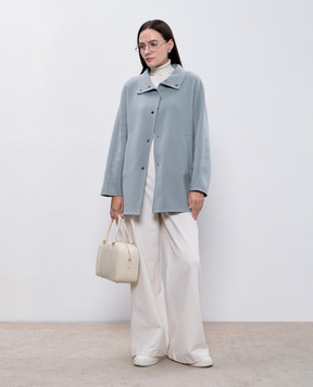 Herno Gray wool coat with metallic logo GC000463D33415