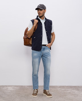 Brunello Cucinelli Blue polo M29800125