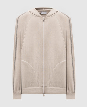 Brunello Cucinelli Beige sports jacket with silk and monil chain MD828SM606