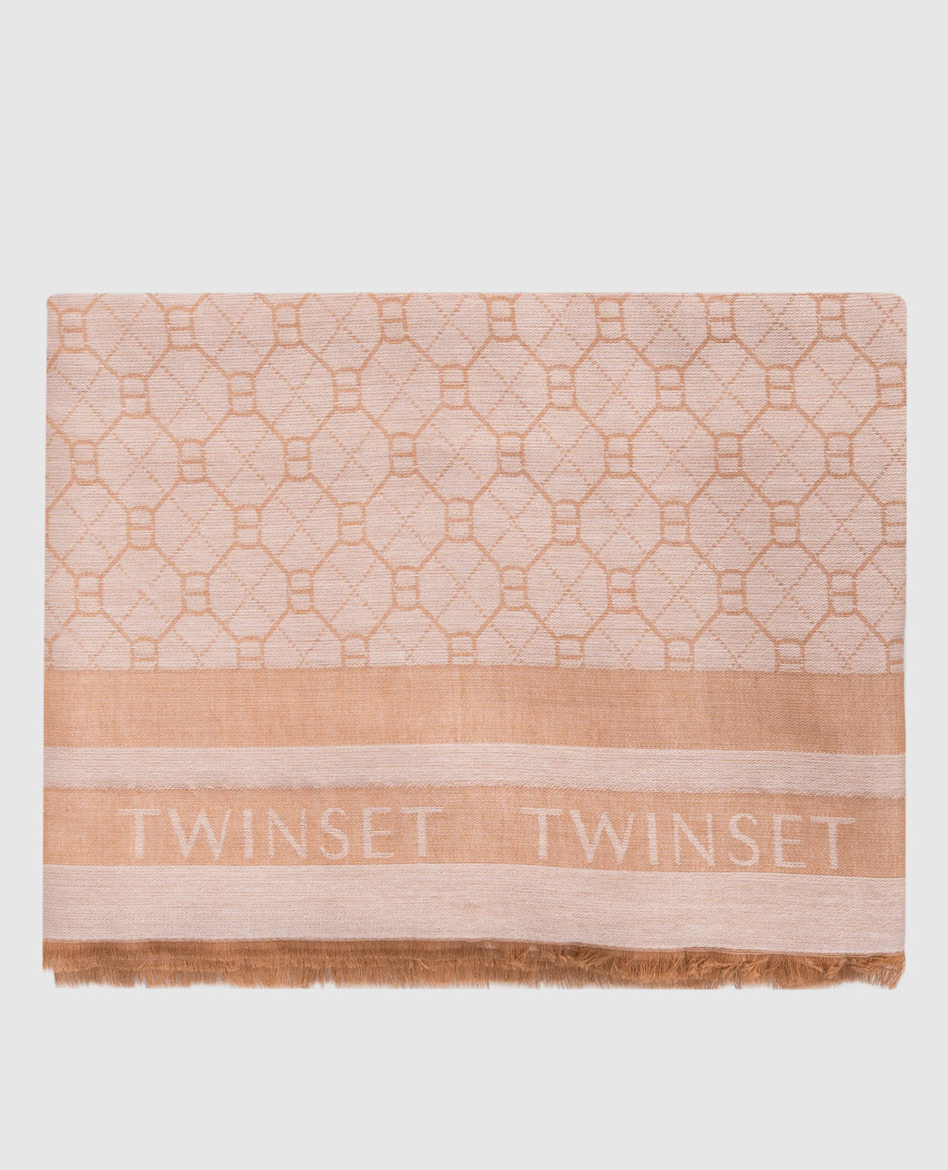 Beige scarf with emblem pattern Twinset