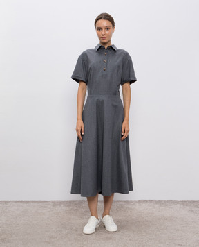 Brunello Cucinelli Gray wool midi dress ME226A5416