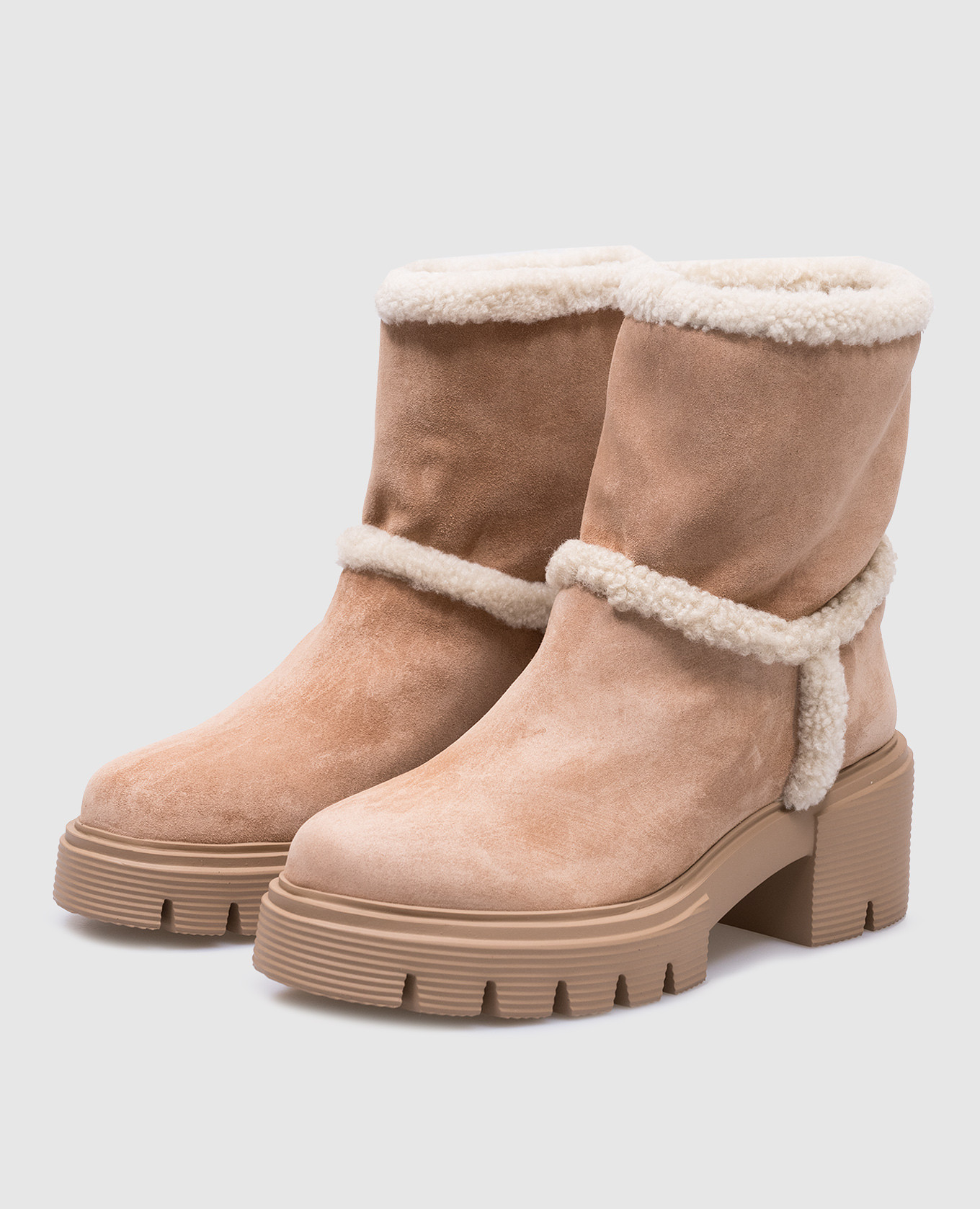 

Lennox beige fur suede boots Stuart Weitzman