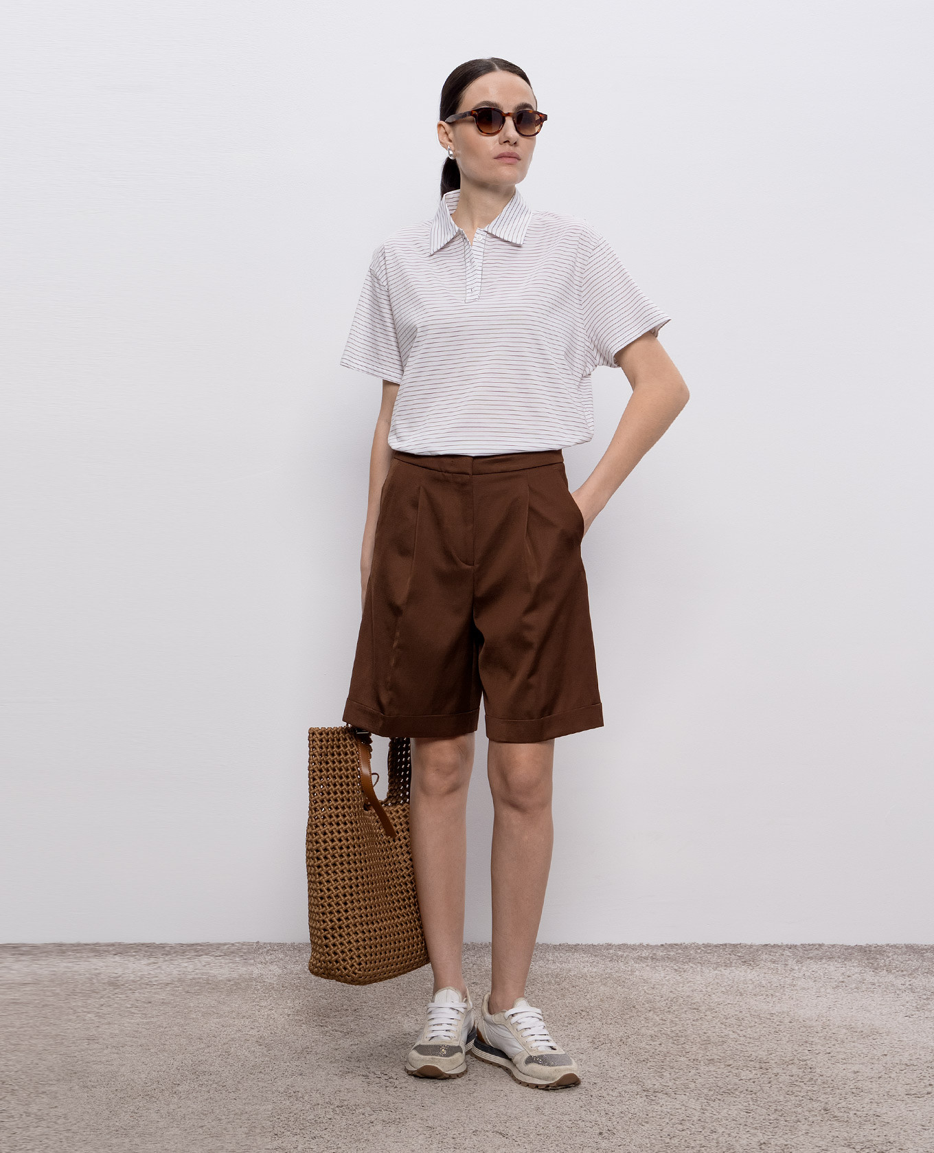 

White striped polo shirt Peserico
