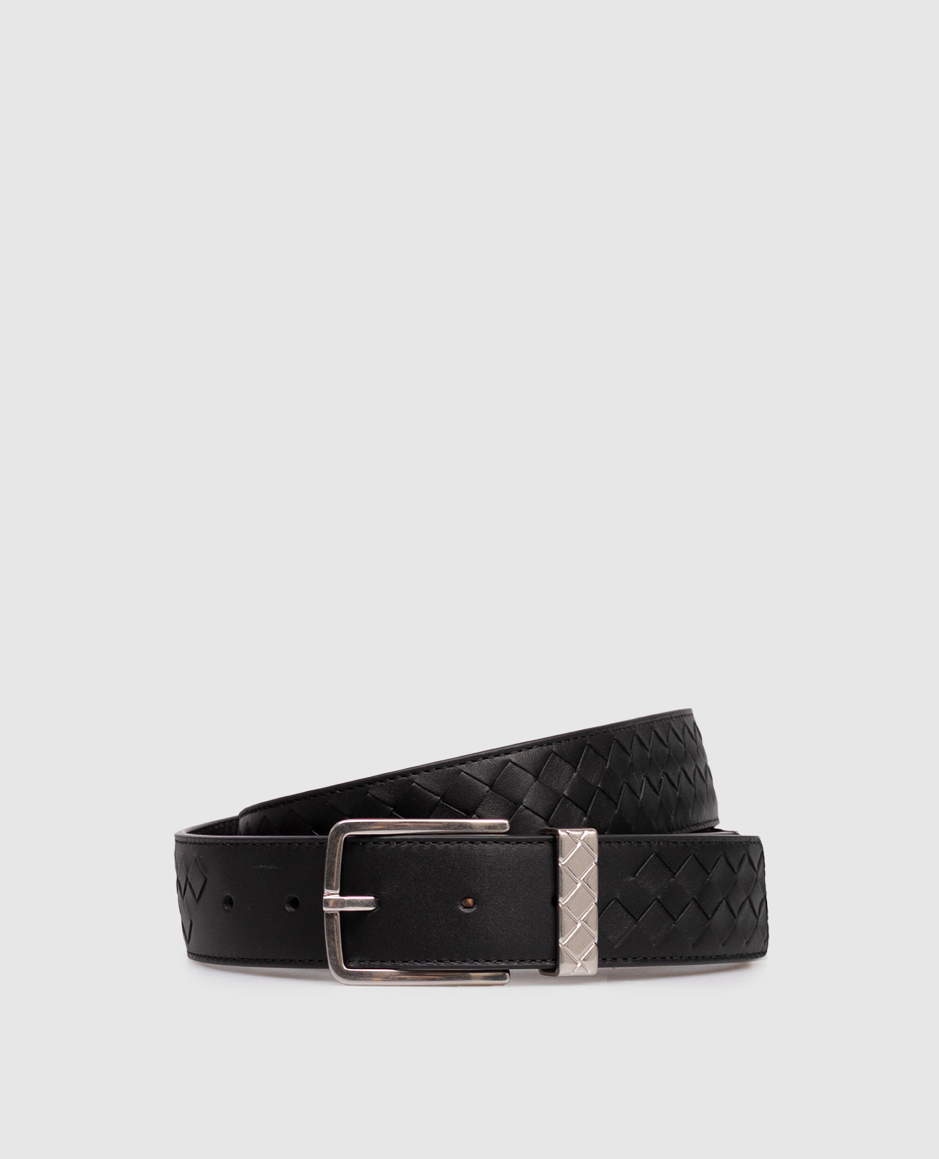 

Black leather belt with weaving Bottega Veneta