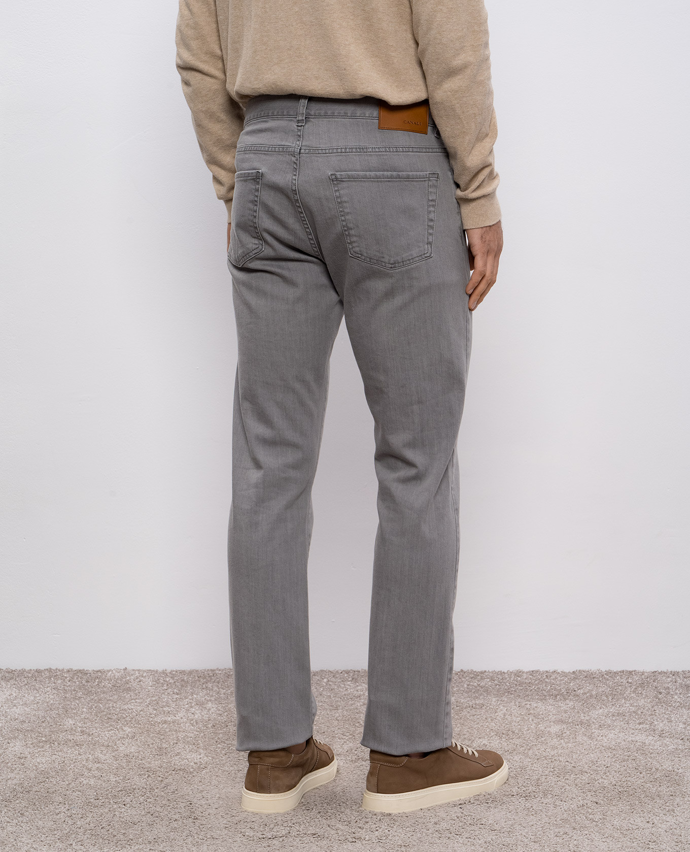 

Grey jeans with logo patch Canali