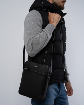 Serapian Black leather bag with logo SRCCHMML679919Y001