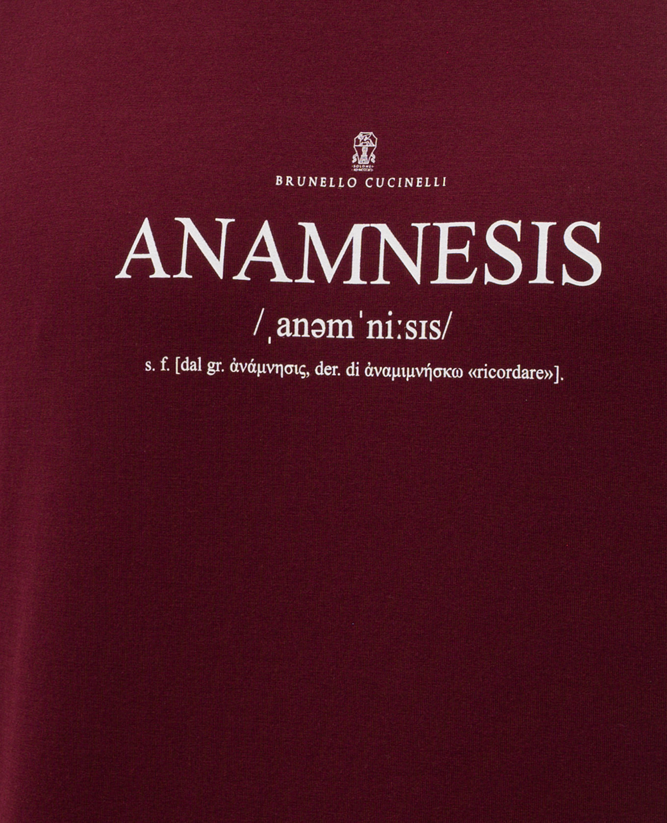 

Burgundy T-shirt with a print Brunello Cucinelli