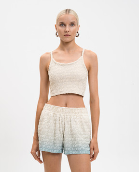 Off-White Beige top with logo 2AD27KT25JER001