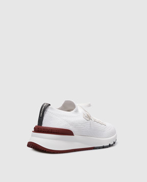Brunello Cucinelli White sneakers with textured logo MZUPMBO252