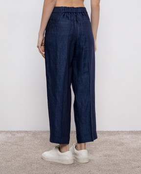 Peserico Blue linen pants P0403502603
