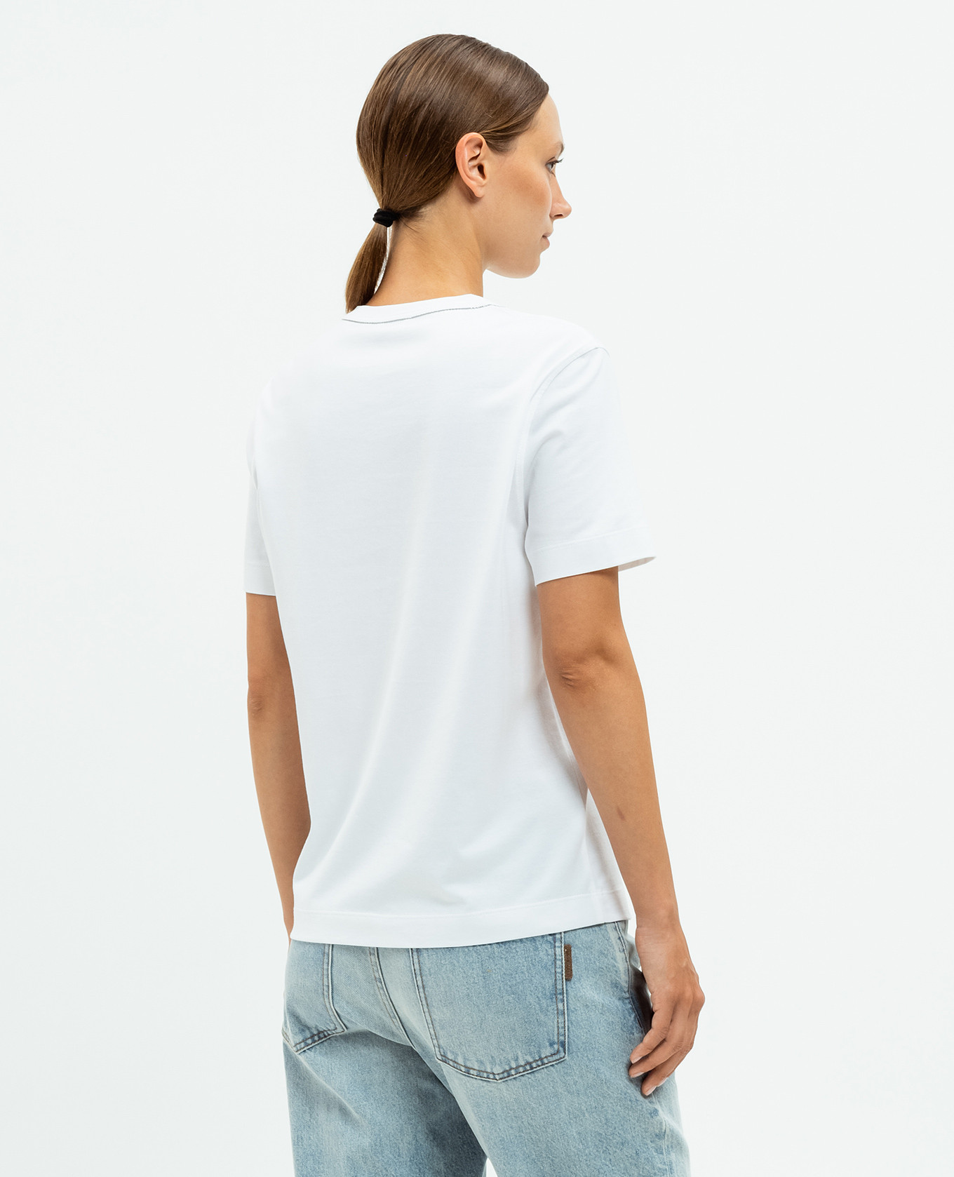 

White t-shirt with monil chain Brunello Cucinelli