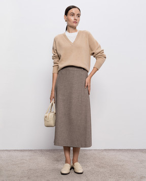 Peserico Beige wool, cashmere and silk pullover S99596F07K09283