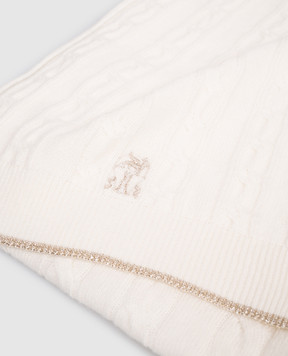 Brunello Cucinelli Children's white cashmere scarf B12M16569B