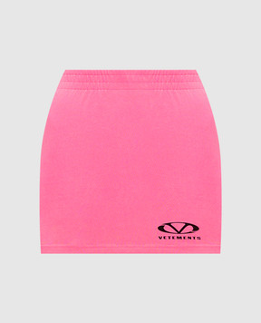 Vetements Pink logo print mini skirt WA66SK600H