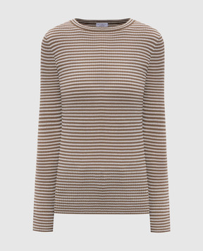 Brunello Cucinelli Brown ribbed wool and cashmere jumper M14855000P