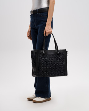 Gianni Chiarini Black woven MARCELLA tote bag BS11710COMMTSCY