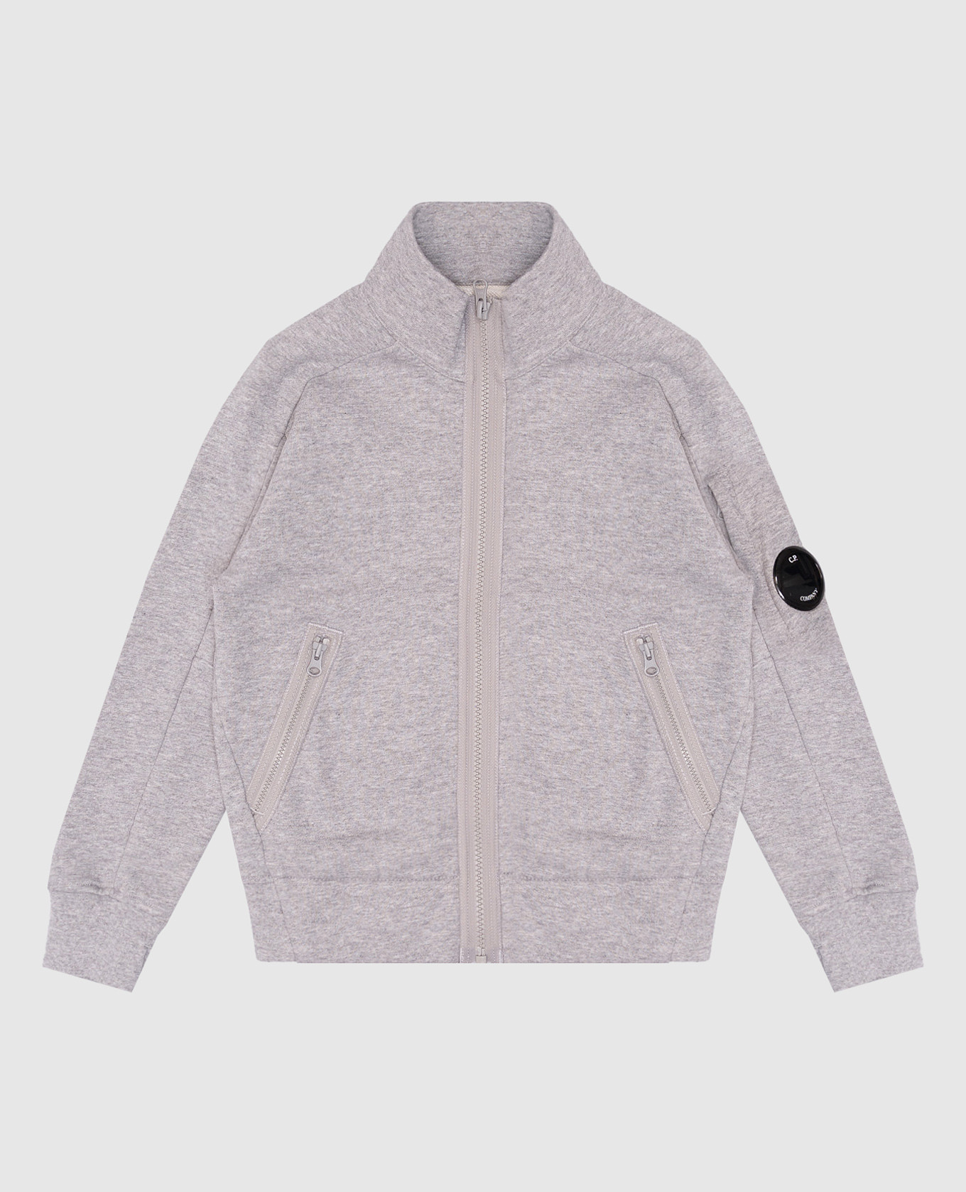 Children's gray melange sports jacket with logo