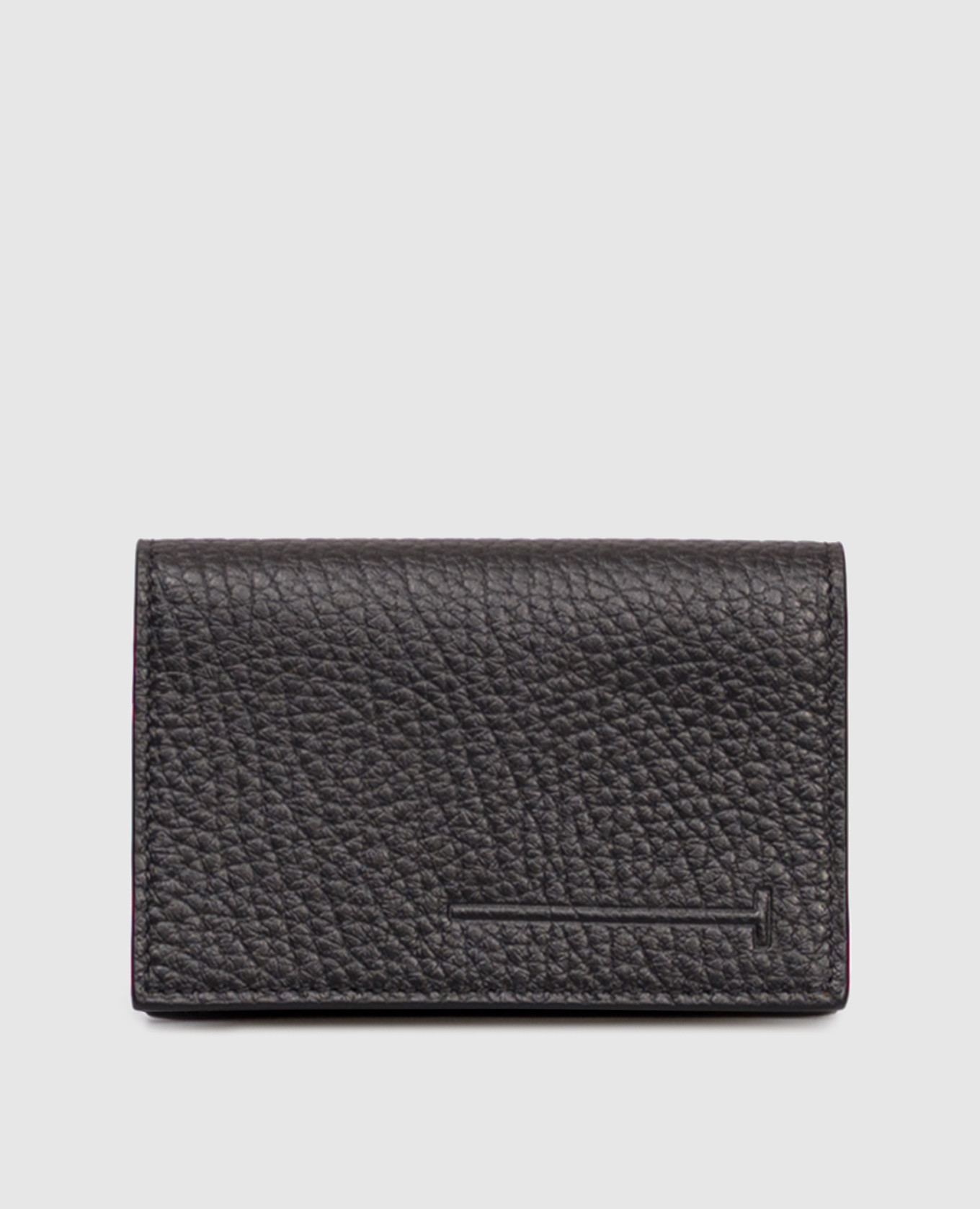 Black leather business card holder with logo Tom Ford