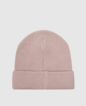 Brunello Cucinelli Baby pink cashmere hat with monil chain B12M10779B