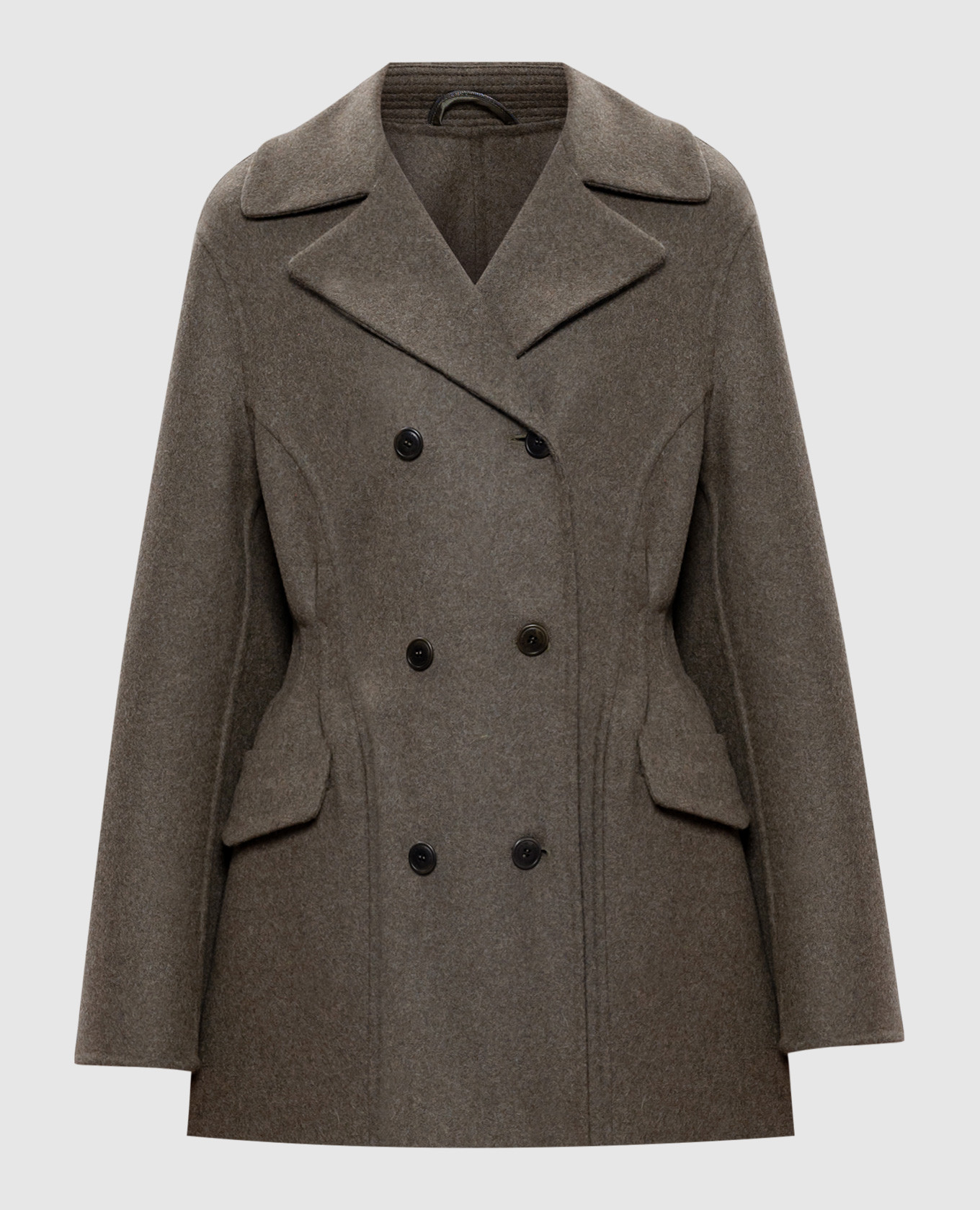 Green double-breasted coat with wool ermanno scervino