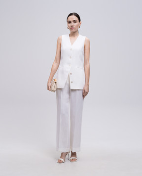 Peserico White linen pants P0428301920