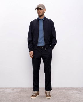 CAPOBIANCO Blue wool bomber jacket 18M180UE004856