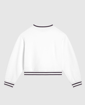 Dolce&Gabbana Children's white sweatshirt with DG logo L5JWBZG7PED812+