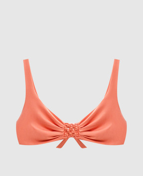 Fisico Orange swimsuit bodice with braiding FR11M0