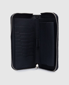 Stefano Ricci Blue leather wallet with a metal emblem in the form of an eagle head PP312GPVD1VD