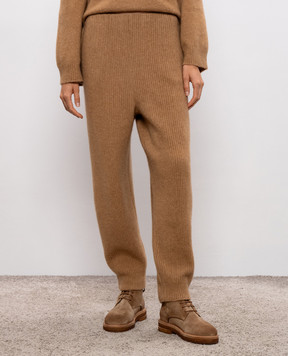 BOBOUTIC Brown camel wool and silk trousers 4965
