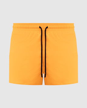 Vilebrequin Yellow swim shorts with logo patch MANH9E00