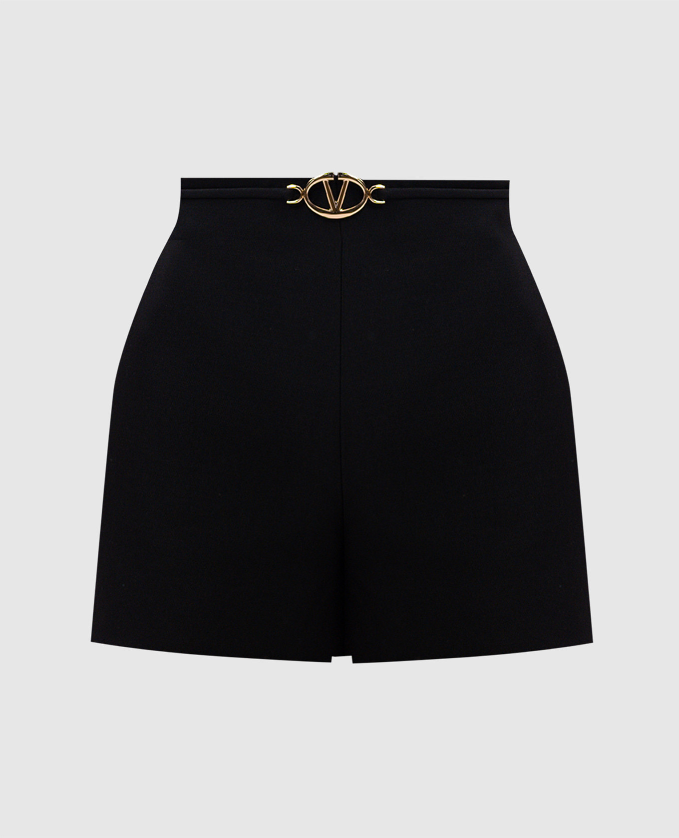 

Black wool and silk shorts with logo Valentino